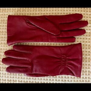 NWOT red leather gloves